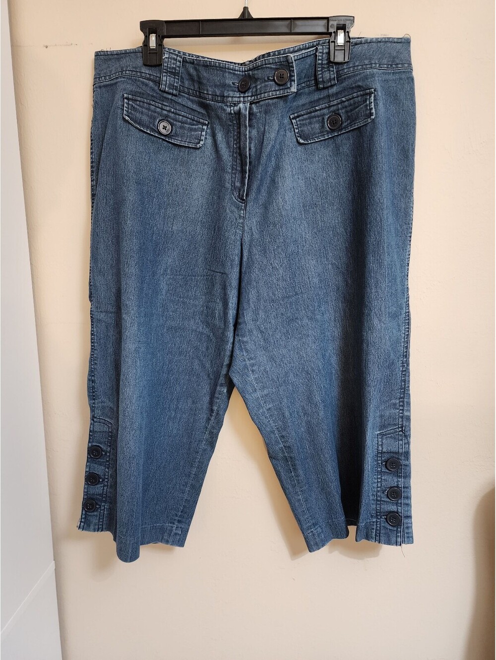 Sandro Woman Denim Capri Pants Size 18W wide leg